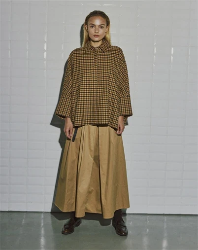 Withblack - WBLHeather Midi Nederdel - Dark Camel